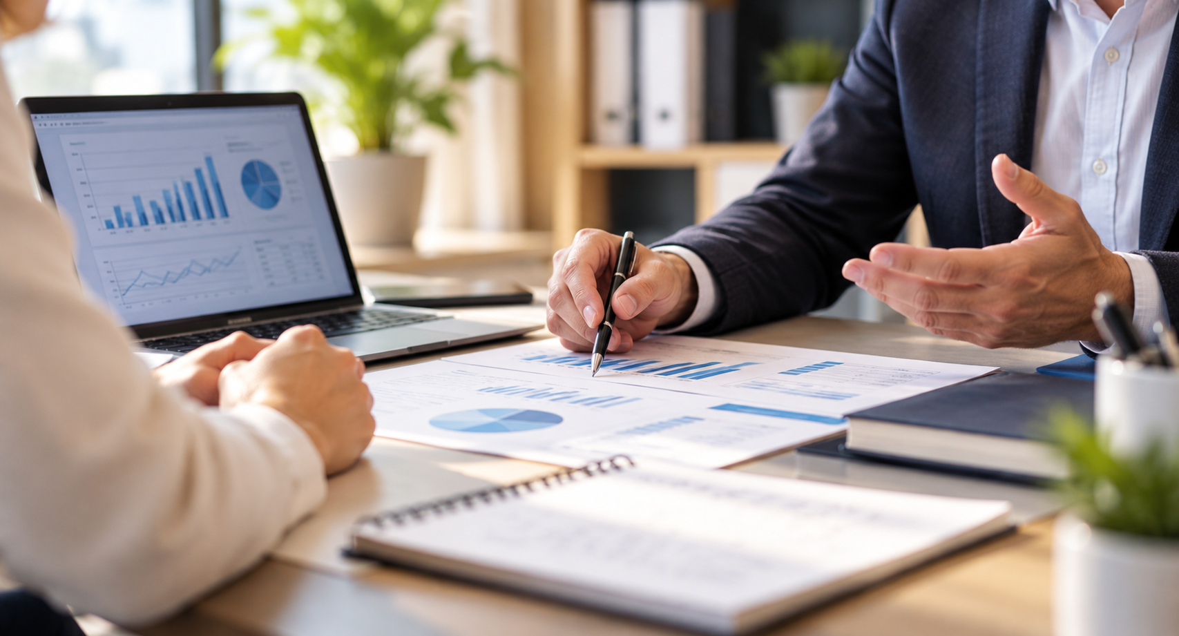 analyse financière en réunion collaborative