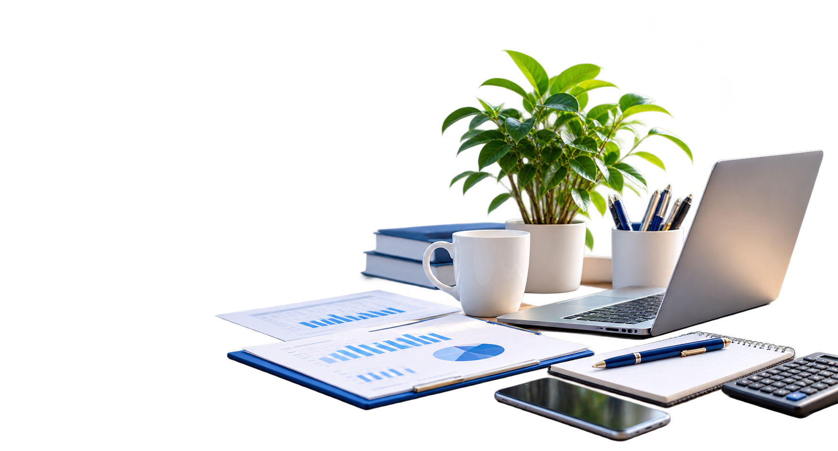Home bureaux modernes et graphiques bleus